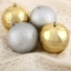 Набор шаров пластик d-10 см, 4 шт "Айола" золото и серебро 