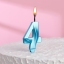 Свеча в торт "Грань", цифра "4", голубой металлик, 6,5 см  t('фото') 110832