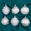 Набор шаров пластик d-8 см, 6 шт "Грани ассорти" серебро   6490389    t('фото') 110095
