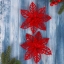 Украшение ёлочное "Резной цветок" (набор 2 шт) 14 см красный 3555434   