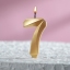 Свеча в торт "Грань", цифра "7", золотой металлик  t('фото') 107225