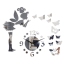 Часы-наклейка "Фея с бабочками", 60 х 60 см, 1 ААА, серебро   t('фото') 106040