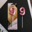 Свеча цифра "9" , розовая, 5 х 12 см       