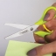 Ножницы ПИФАГОР 130мм, с усилителем, линейкой, зеленые, в упаковке европодвесом t('фото') 102089
