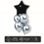 Букет из воздушных шаров "Звезда" серебро, набор 7 шт.  t('фото') 109778
