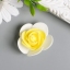 Декор для творчества "Белая роза с жёлтой серединкой" d=3,5 см (10!) t('фото') 80294