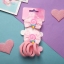 Набор для волос "София" (4 резинки, 2 зажима) бантик мороженки, розовый    t('фото') 111763