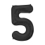 Шар фольгированный "Цифра 5, 32", цвет черный (воздух) t('фото') 82282