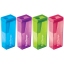 Точилка пластиковая Berlingo "NeonBox", 1 отверстие, контейнер, ассорти t('фото') 79509