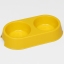 Миска пластиковая двойная 29,5 х 16,5 х 5 см, жёлтый перламутр  t('фото') 86616
