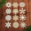 Набор наклеек "Снежинки" 12 наклеек в наборе, белые, золото, серебро, 9 x 9 см  t('фото') 87670