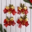 Украшение ёлочное "Зимнее чудо" бантик блеск цветок (набор 4 шт) 10х8 см, красный    t('фото') 85852