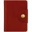 Визитница карманная OfficeSpace на кнопке, 10*7см, 18 карманов, натуральная кожа, красный t('фото') 107547