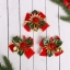 Украшение ёлочное "Зимнее чудо" бантик цветок (набор 3 шт) 11х6,5 см, красный    t('фото') 85854