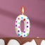 Свеча в торт на день рождения «‎Цветное конфетти»‎, цифра "0", 5.5 см  t('фото') 107995