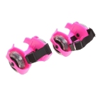 Ролики для обуви раздвижные мини, колёса световые РVC d=70 мм, ширина 6-10 см, до 70 кг, цвет розовы
