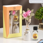Подарочный набор с аромамаслом 15 мл "Ваза с цветком", аромат шоколад   2450282      