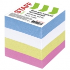 Блок для записей STAFF проклеенный, куб 8*8 см, 800 листов, цветной, чередование с белым