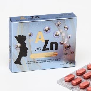 Витаминный комплекс A-Zn для мужчин, 30 таблеток  фото 110324