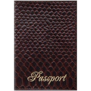 Обложка для паспорта OfficeSpace "Питон" кожа, коричневый фото 98447