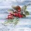 Декор "Зимние грезы" ветка листья ягоды шишка 27 см        t('фото') 72301