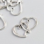 Декор для творчества металл "Двойное сердце" серебро 2,4х3,1 см(6шт!) t('фото') 89724